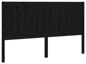 vidaXL Hoofdbord 185,5x4x100 cm massief grenenhout zwart