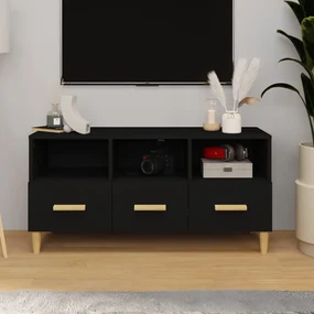 vidaXL Tv-meubel 102x36x50 cm bewerkt hout zwart