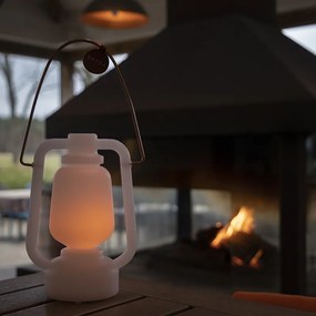 Tafellamp wit flame effect 22 cm - Storm Mini