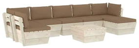 vidaXL 8-delige Loungeset met kussens pallet vurenhout