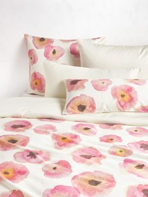 Katoensatijnen dekbedovertrek Fiorella met bloemenprint