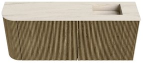 Mondiaz Joya DLux 100cm toiletmeubel ronding links dusk met wastafel faye rechts 1 kraangat meli