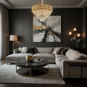 Hanglamp met kristallen G058-CP 60CM GOLD