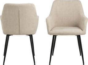VERA Beige (stof Basel 24) - MODERNE KUIPVORMIGE GESTOFFEERDE STOEL VOOR WOONKAMER / LOFT