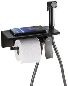 Sapho bidet handdoucheset met toiletrolhouder gunmetal
