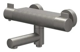 IVY Pact Badthermostaatkraan opbouw - draaibare baduitloop - omstel - Cooltouch - Geborsteld metal black PVD 6302006