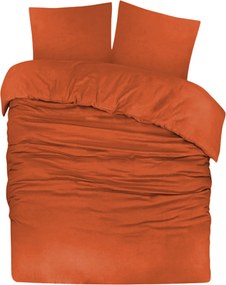 Dekbedovertrek Flanel – 100% zacht katoen – 200×200/220 – oranje