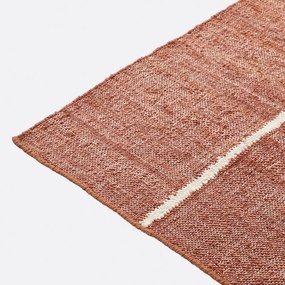 Vloerkleed in jute en katoen, lijnpatroon, Calvy