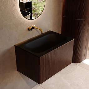 Mondiaz Kurve 70cm badmeubel ruby met 1 lade en wastafel big small midden zonder kraangat urban