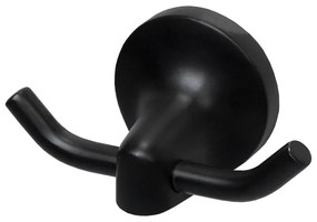 Haceka Aspen Handdoekhaak - dubbel - rond - mat zwart 1209515