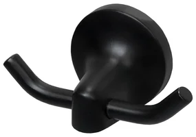 Haceka Aspen Handdoekhaak - dubbel - rond - mat zwart 1209515