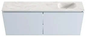 Mondiaz Ture DLux toiletmeubel 120cm clay met wastafel ostra rechts met kraangat