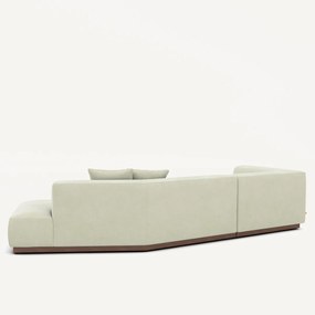 Hoekbank links open in stonewashed fluweel, JACOPO