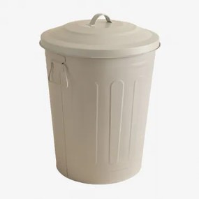 Prullenbak Met Deksel Van Gegalvaniseerd Staal Susi Tapioca Beige & 50 L - Sklum