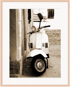 Ingelijste digitale print Retro Scooter