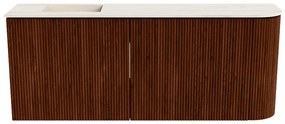 Mondiaz Joya DLux 100cm toiletmeubel ronding rechts ruby met wastafel faye links 1 kraangat meli