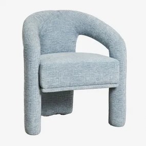 Eetkamerstoel Met Armleuningen En Bekleding Greca Chenille Hemelsblauw - Sklum