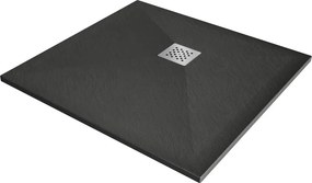 Mexen Stone+ vierkante composieten douchebak 70 x 70 cm, antraciet - 44717070
