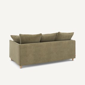 3-zits compacte slaapbank in linnen fluweel, LAZARE