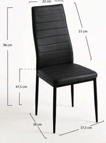 Set 4 Lauter Kunstlederen Stoelen