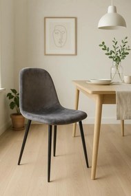 Teok Stoel Zwart Fluweel