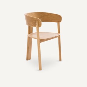 Tafelfauteuil, 3 poten, massief eiken, Marais, ontwerp Emmanuel Gallina