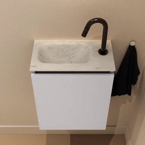 Mondiaz Ture DLux toiletmeubel 40cm cale met wastafel opalo links met kraangat