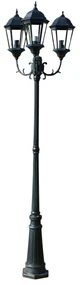 vidaXL Tuinlantaarn Brighton 3-arms 230 cm donkergroen/zwart