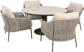 Sarah Florence low dining tuinset 130xH69 cm 5 delig keramiek terre Taste 4SO