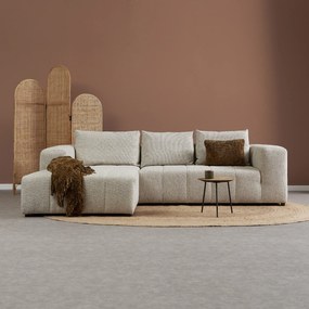 Beige Bank Met Decoratieve Strepen Hoek Links