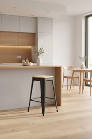 Torix lage kruk van natuurlijk hout