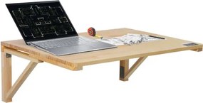 VEVOR Wandgemonteerde opklapbare tafel, 80 x 60 cm, Wandgemonteerde klaptafel, Zwevend houten bureau met ijzeren beugel, Opklapbaar bureau voor thuiskantoor, eetkamer, wasruimte, keuken, bar