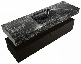 Mondiaz Alan DLux badmeubel 150cm urban 2 lades met wastafel lava midden zonder kraangat
