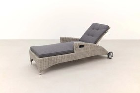 Wicker ligbed met wielen - Buffalo - white grey