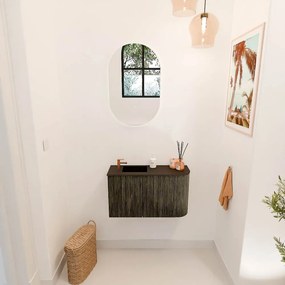 Mondiaz Joya 70cm toiletmeubel ronding rechts shadow met wastafel faye links 1 kraangat urban