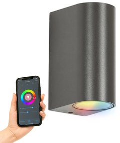 Flash Up en Down Muurlamp Antraciet met Smart Color LED