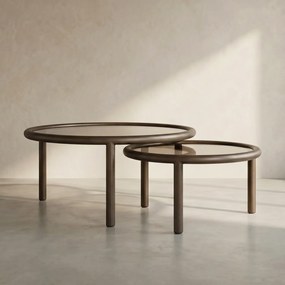 Set Van 2 Ronde Salontafels - 60 X 60cm.