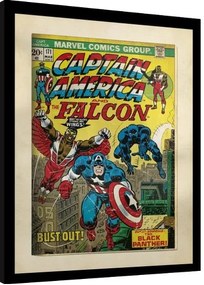 Ingelijste poster Marvel Comics - Captain America