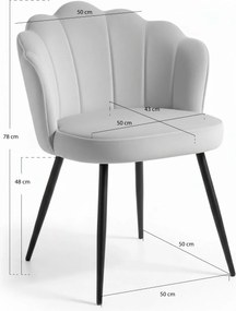 Blume Fluwelen Stoel Zwart Poten