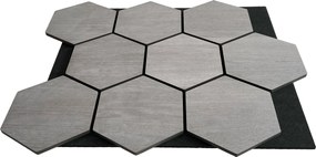 Hexagon Panel Grijs Walnoot 81CM | Akoestisch | Wanddecor | Zeshoekig