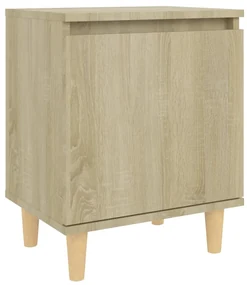 vidaXL Nachtkastje met houten poten 40x30x50 cm sonoma eikenkleurig