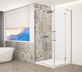 Gelco Trinity douchecabine met hoekinstap 120x80cm helder glas chroom