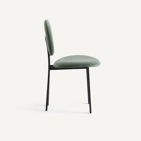 Medaillonstoel van staal en fluweel Rossy