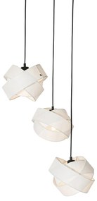 Stoffen Moderne hanglamp wit 3-lichts - Cloth Modern E27 rond Binnenverlichting Lamp