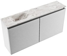 Mondiaz Ture DLux toiletmeubel 100cm plata met wastafel glace links zonder kraangat