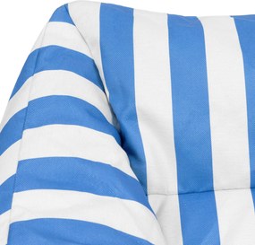 Natalia Outdoor Zitzak Stoel Woven + Poef - Kobaltblauw/Wit