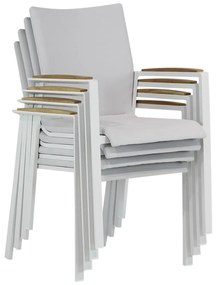 Tuinset 6 personen 260 cm Aluminium/textileen Wit Lifestyle Garden Furniture Brandon/Florence