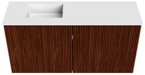 Mondiaz Joya 80cm toiletmeubel ruby met wastafel faye links 1 kraangat talc