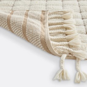 Vloerkleed in wol met dambordmotief, Ladama