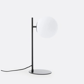 Tafellamp in metaal en opaline glas, Atea